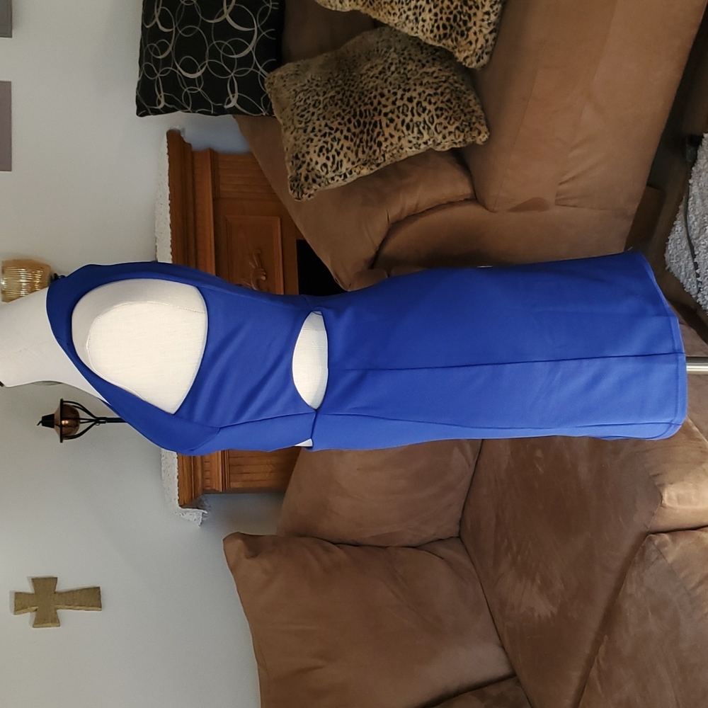 The á Cut Out Bodycon Cobalt Blue Short Dress Size S - Picture 2 of 7